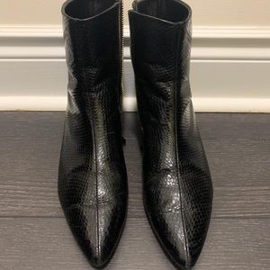 Zara basics collection, snake print boots